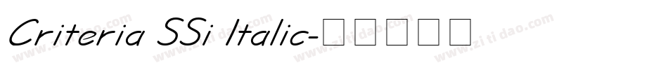 Criteria SSi Italic字体转换